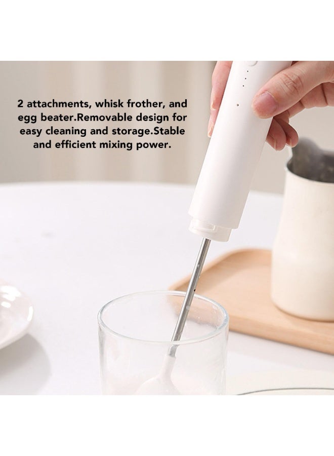 HUMJO Electric Milk Frother Foam Maker, Whisk,Handheld Drink Mixer, for Latte, Cappuccino, Coffee, Frappe, Matcha and Hot Chocolate - Image 2
