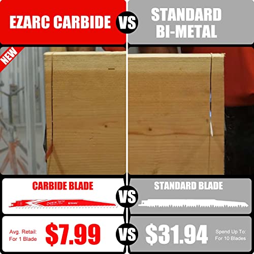 EZARC Carbide Reciprocating Saw Blade R1243HM Endurance for Hard Wood 12-Inch 3TPI, 3-Pack - Image 4