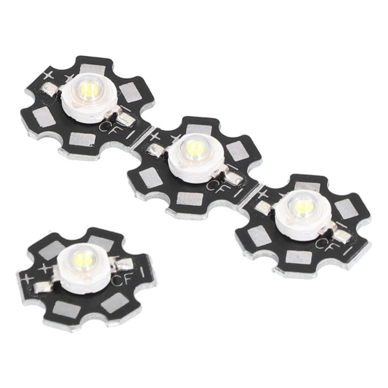 رقاقة LED 1 واط: ضوء أبيض عالي التوهج 90 لومن، ركيزة معدنية من الألمنيوم لتبريد ممتاز - حبات ضوء ذاتية الصنع وفقدان للطاقة وعمر خدمة طويل لصناعة مصابيح السقف الذاتية الصنع والمصابيح المتنقلة والمصابيح الموجهة، - Image 3