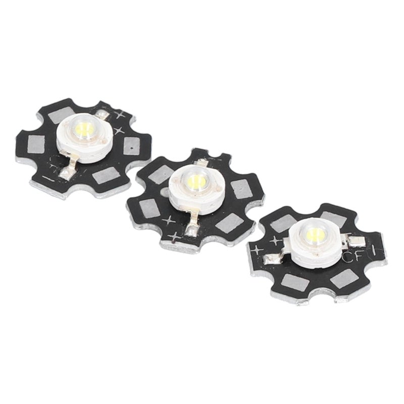 رقاقة LED 1 واط: ضوء أبيض عالي التوهج 90 لومن، ركيزة معدنية من الألمنيوم لتبريد ممتاز - حبات ضوء ذاتية الصنع وفقدان للطاقة وعمر خدمة طويل لصناعة مصابيح السقف الذاتية الصنع والمصابيح المتنقلة والمصابيح الموجهة، - Image 2