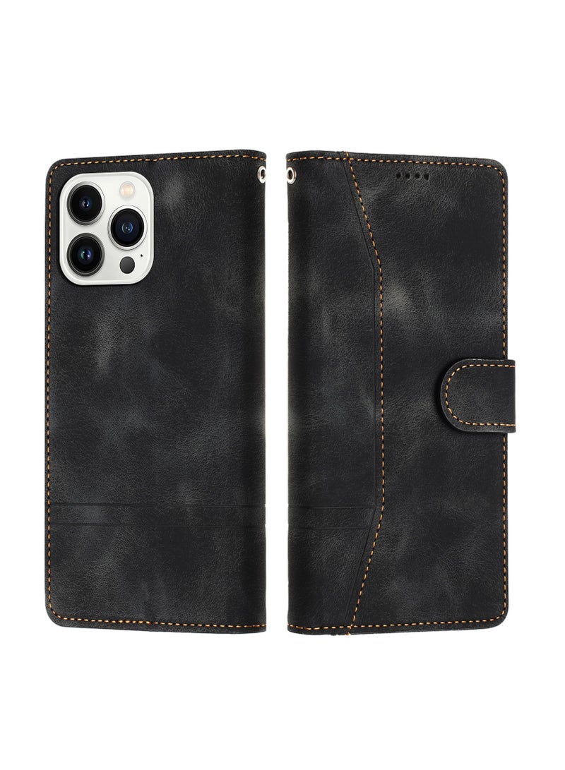 Aookay For iPhone 16 Pro Max Phone Case, Leather Wallet Phone Case, Flip Folio Case With Card Slots, RFID Blocking, Shockproof and Anti-collision Phone Protective Case (Black)  - Image 1