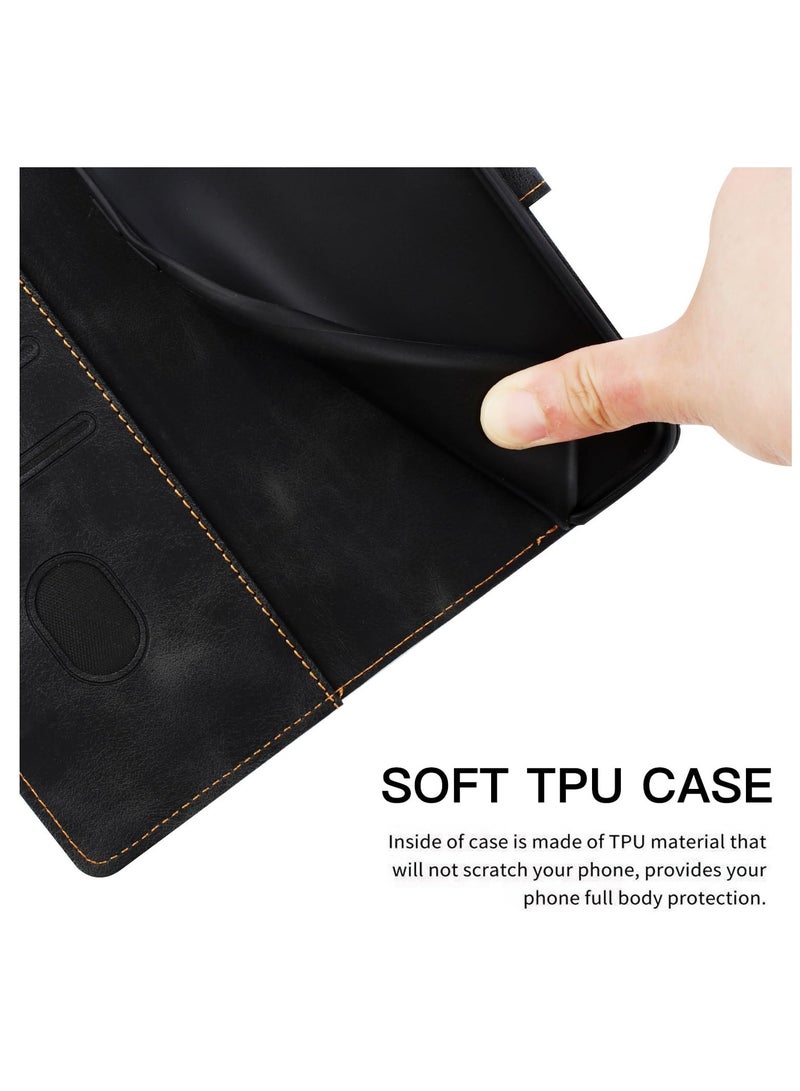 Aookay For iPhone 16 Pro Max Phone Case, Leather Wallet Phone Case, Flip Folio Case With Card Slots, RFID Blocking, Shockproof and Anti-collision Phone Protective Case (Black)  - Image 5