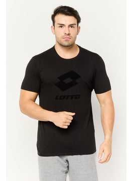 LOTTO Men Sportswear Fit Short Sleeves Outdoor T-Shirt, Black  - Image 1