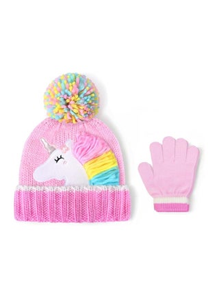Cute pom pom knit hat and gloves for toddlers, warm Winter Unicorn glove set, warm wool knit hat and thick glove ski hat for babies and children, suitable for boys and girls - pzsku/Z708FC807D1962F0AADEAZ/45/_/1735198013/f76f6c6c-a850-46a7-91a6-c40756de9c32