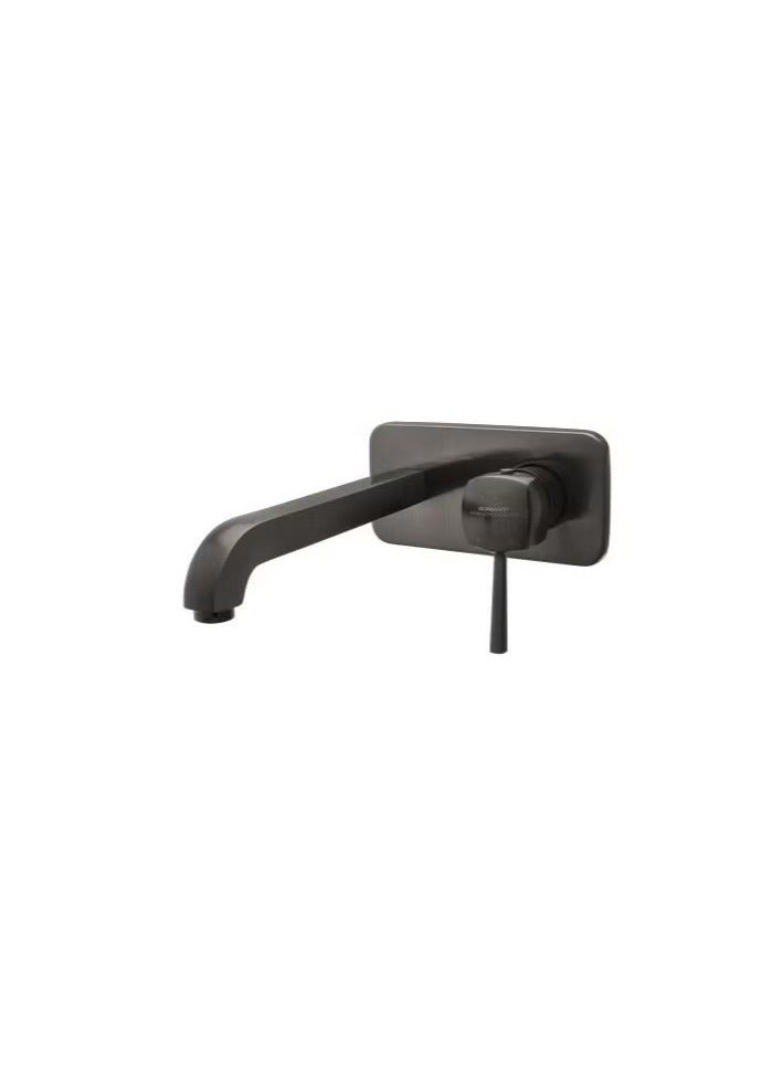 Gun Metal Wall Mounted Basin Mixer – Premium Brass Bathroom Faucet | Modern Sink Tap, Luxury Wall-Mount Sink Mixer, Durable Bathroom Fixture, Contemporary Gunmetal Tap