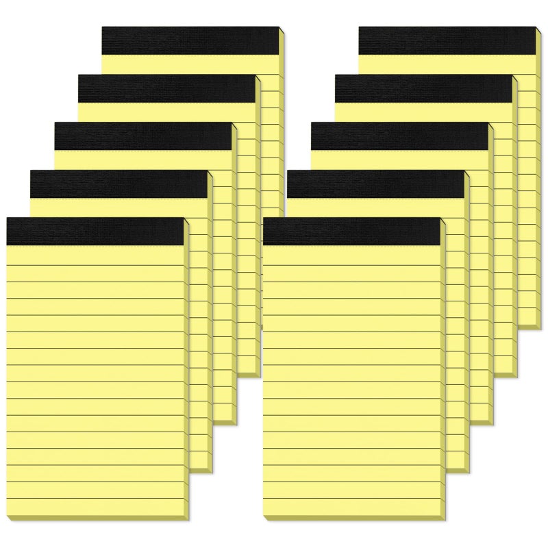 Aidunmis Yellow Note Pads 3x5 Small Notepads 3x5 Memo Pads Small Notebooks 3x5 Writing Pads 3x5 Lined Notepads 10 Pack Small Pads of Paper 3 x 5 Note Paper Pads 3x5 Yellow Pocket Notebook 30 Sheets per Notepad - Image 1