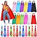 Lunmon 24 Pack Hero Capes with Masks and 17 Inch Pow Inflatable Baseball Bats for Halloween Hero Theme Birthday Party Favors Carnival Prizes Supplies Goodie Stuffers 12color Set - Image 2