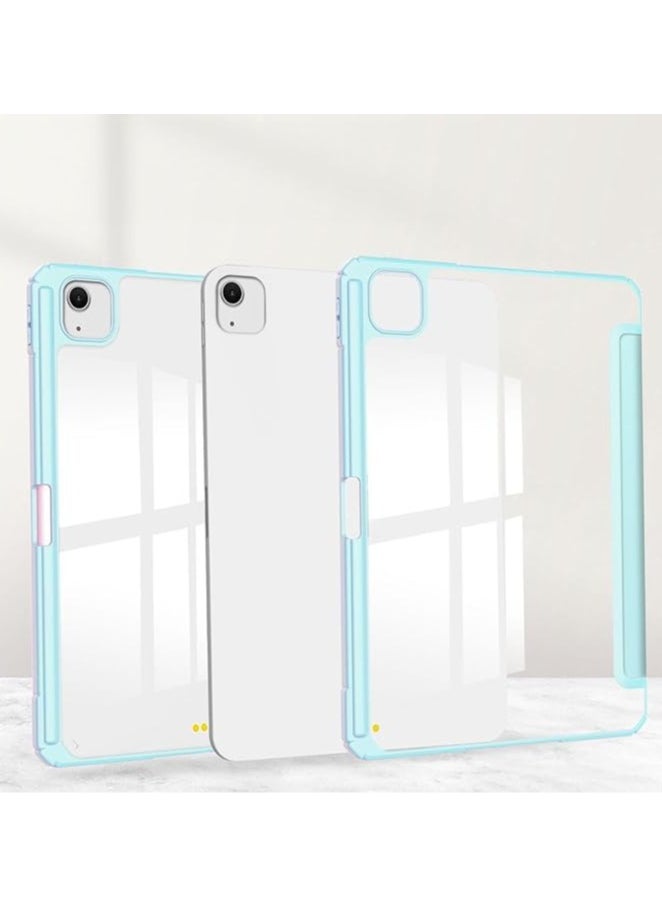 Generic - Case Compatible with New iPad Air 13 inch 2024 M4 with Built-in Pencil Holder, for iPad Air 13 with Hard Clear Back Cover, (Baby Blue) - Image 1