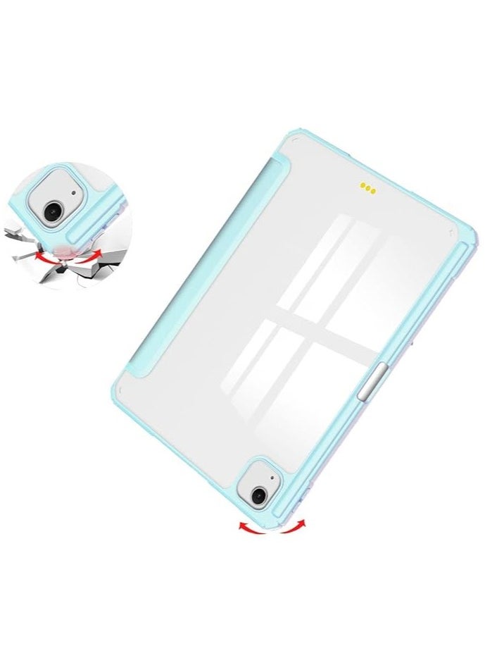 Generic - Case Compatible with New iPad Air 13 inch 2024 M4 with Built-in Pencil Holder, for iPad Air 13 with Hard Clear Back Cover, (Baby Blue) - Image 1