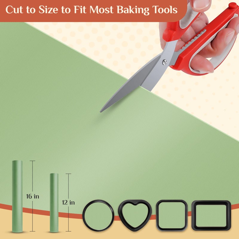 GTJ Silicone Baking Mat, 12 IN x 6 FT Free Cutting Baking Sheet,Non-Stick Reusable Dough & Pastry Mat,Non-Slip Silicone Mat Roll for Air Fryer Liner,Freeze Dryer,Oven Baking Pan,Kitchen Counter - Image 2