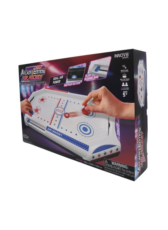 Hostfull Arcade Edition Tabletop Air Hockey – Real Air-Powered Professional Match Game – Portable Mini Hockey Set with Automatic Puck Return and Slide Scoring – High-Speed 1-v-1 Fun for Ages 5+ - Image 3