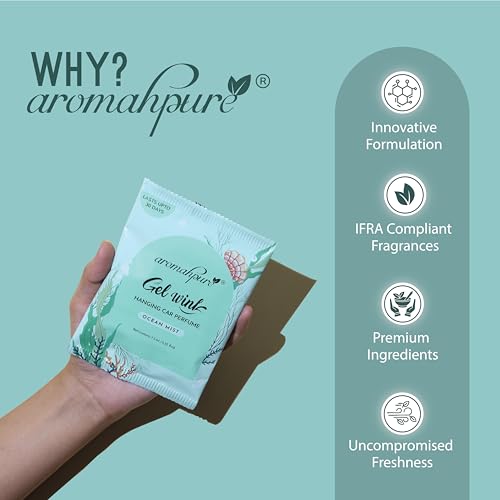 Aromahpure Gel Wink Hanging Car Perfume | Long-Lasting Gel Based Car Air Freshener | Car Accessories | Last Up to 30 Days (Lemon - Ocean) - Image 4