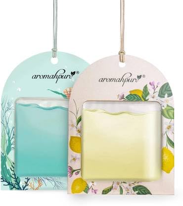 Aromahpure Gel Wink Hanging Car Perfume | Long-Lasting Gel Based Car Air Freshener | Car Accessories | Last Up to 30 Days (Lemon - Ocean) - Image 1