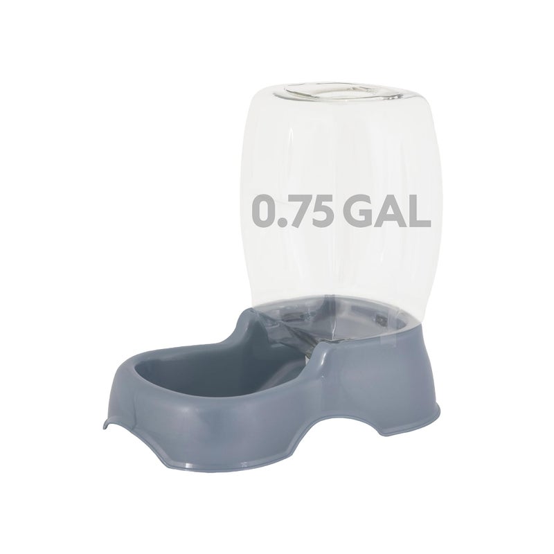 Petmate Pet Cafe Cat and Dog Gravity Water Dispenser - Water Bowl for Cats and Dogs, USA Made, 0.75 GAL, Pearl Gray - Image 1