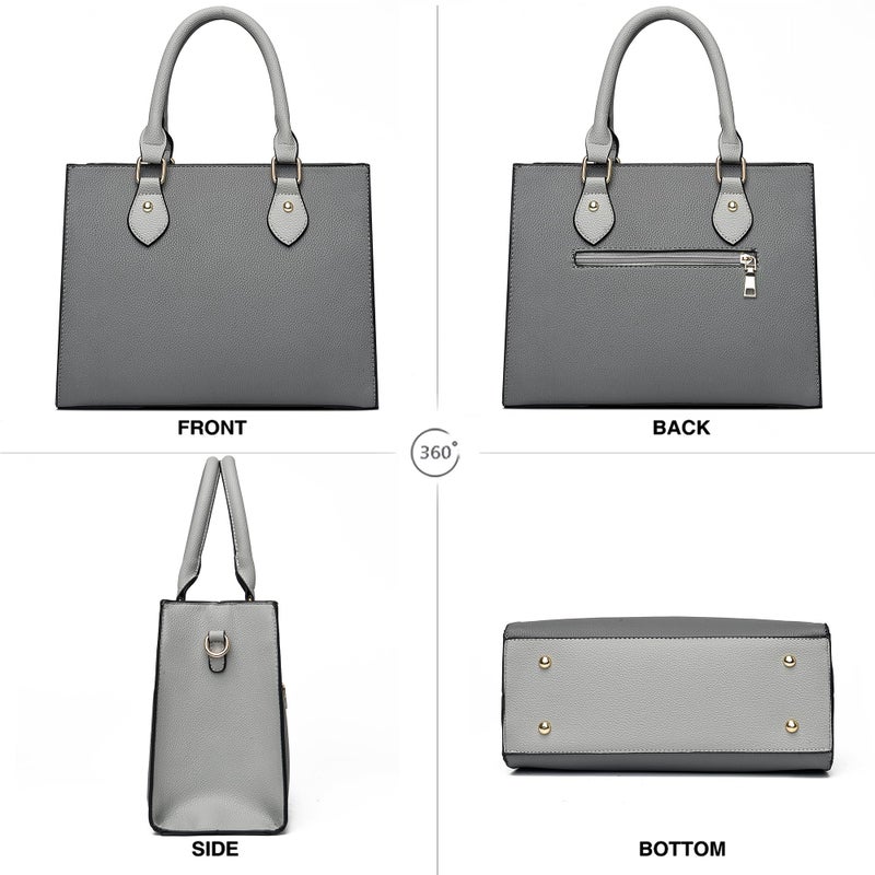 Chicarousal Crossbody Purses And Handbags For Women Pu Leather Tote Top Handle Satchel Shoulder Bags (Liz Dark Grey - Grey) - Image 4