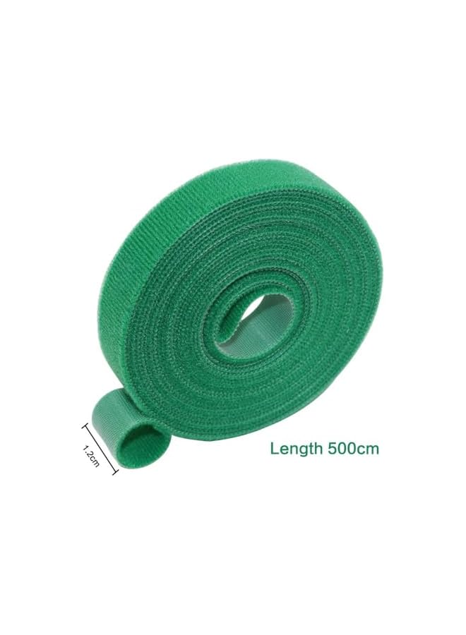 PROMASS promass Reusable Cable Ties Adhesive Fastening Magic Strap Ties,Hook and Loop Adjustable Straps for Extension Cords,Tree and Plant Supports for Effective Growing 5m x 1.2cm x 3 Rolls (Green)  - Image 2