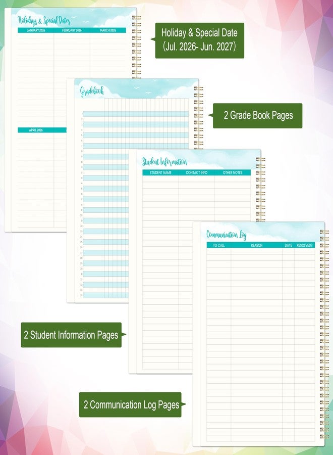Coboll Teacher Planner 2026-2027 - Teacher Lesson Planner 2026-2027, July 2026 - June 2027, 8.5'' x 11'' with Monthly Tabs, Inner pocket - Image 5