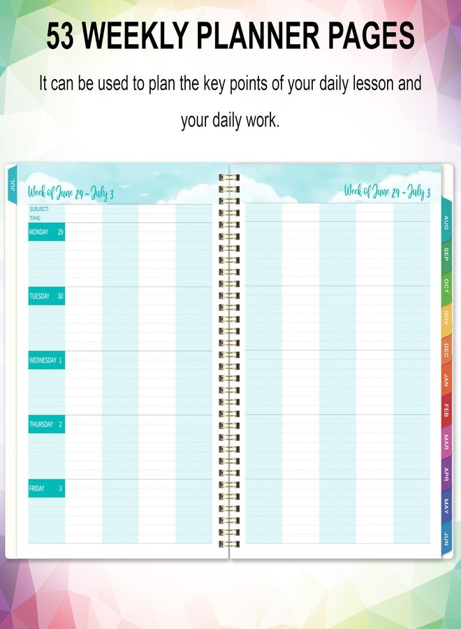 Coboll Teacher Planner 2026-2027 - Teacher Lesson Planner 2026-2027, July 2026 - June 2027, 8.5'' x 11'' with Monthly Tabs, Inner pocket - Image 3
