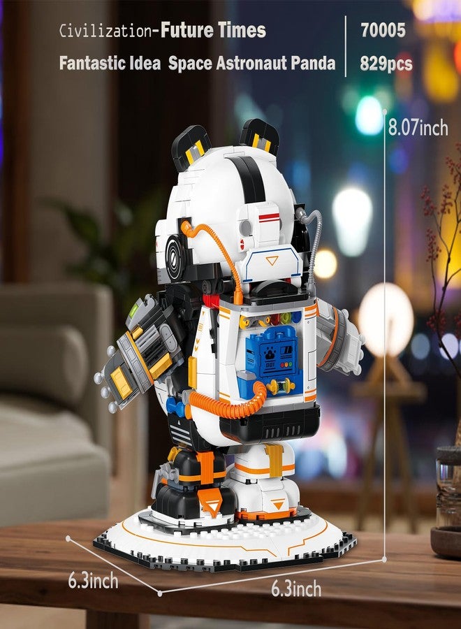JMBricklayer مجموعة بناء رائد الفضاء باندا من JMBricklayer 70005، نموذج عرض باندا دب لطيف ورائع، ألعاب فضاء للبالغين والأولاد والبنات من عمر 14 عامًا فما فوق، فكرة هدايا مثالية (829 قطعة) - Image 5