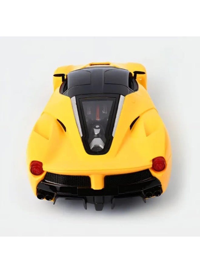 vGRASSP Metal Toy Sports Car Pull Back Vehicle with Opening Doors – Premium Die-Cast Racing Car Model – Realistic Detailed Supercar Toy for Kids & Collectors – Friction Powered Pull Back Action – Yellow – Size 35 × 40 × 10 cm - Image 1