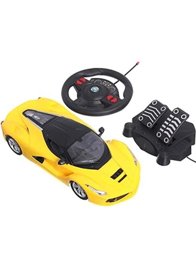vGRASSP Metal Toy Sports Car Pull Back Vehicle with Opening Doors – Premium Die-Cast Racing Car Model – Realistic Detailed Supercar Toy for Kids & Collectors – Friction Powered Pull Back Action – Yellow – Size 35 × 40 × 10 cm - Image 2