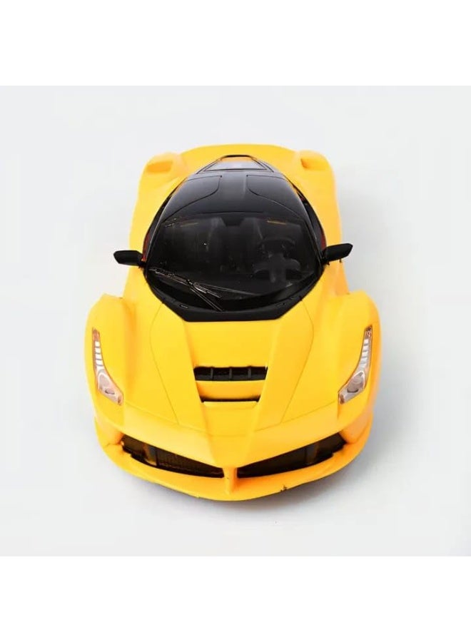 vGRASSP Metal Toy Sports Car Pull Back Vehicle with Opening Doors – Premium Die-Cast Racing Car Model – Realistic Detailed Supercar Toy for Kids & Collectors – Friction Powered Pull Back Action – Yellow – Size 35 × 40 × 10 cm - Image 3