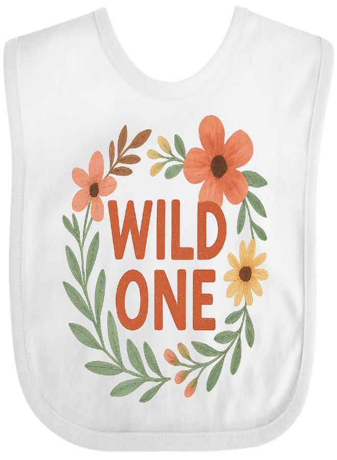 inktastic Wild 1 Girl Baby Bib White 470ba - Image 1