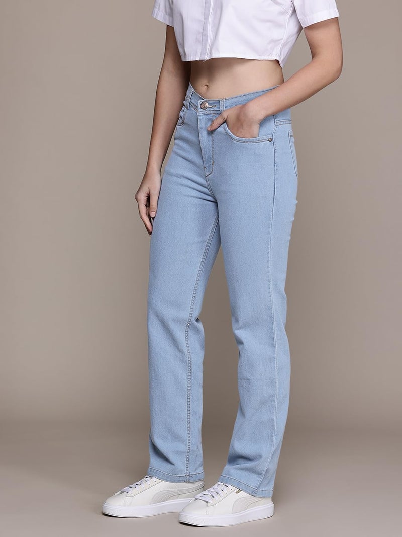 Nifty Women's Denim Stretchable Straight Fit Boyfriend Jeans (1469_ICE_34_Light_Blue_34) - Image 3