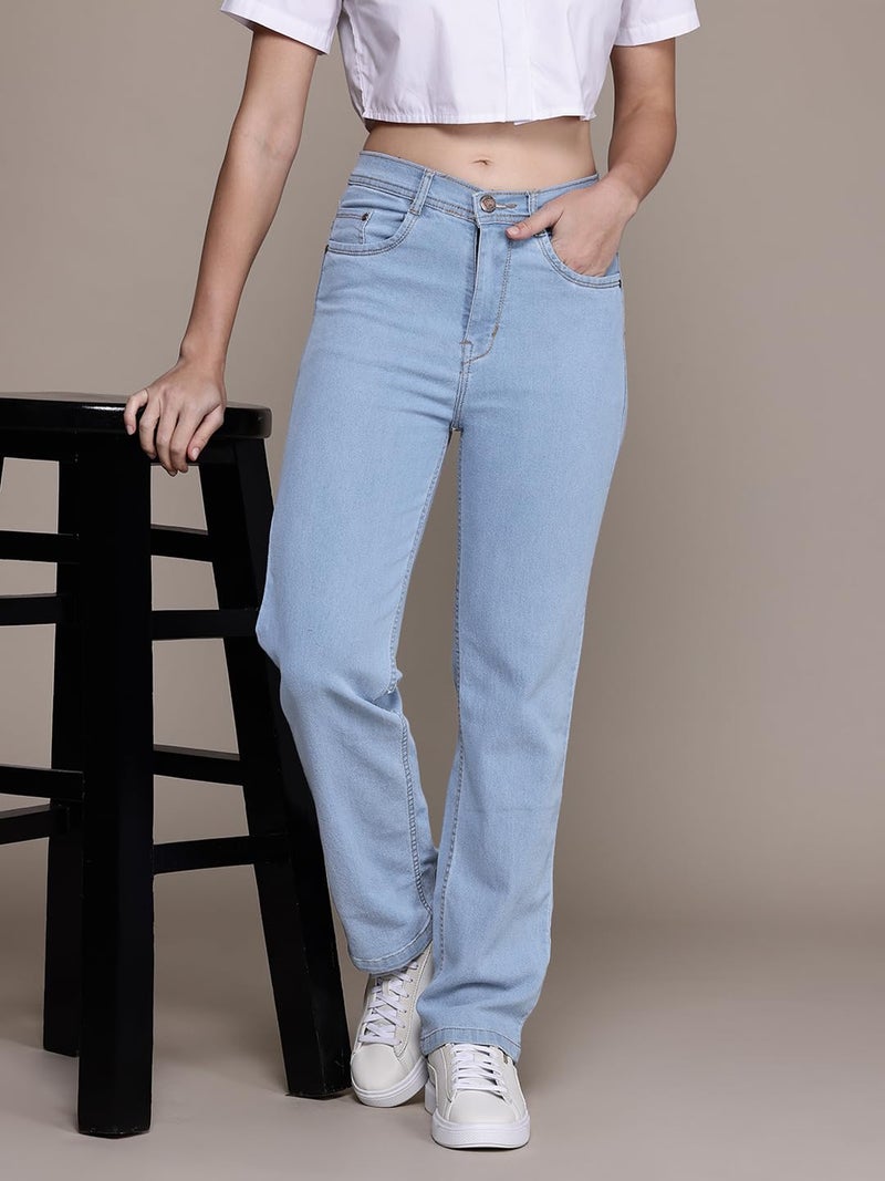 Nifty Women's Denim Stretchable Straight Fit Boyfriend Jeans (1469_ICE_34_Light_Blue_34) - Image 2