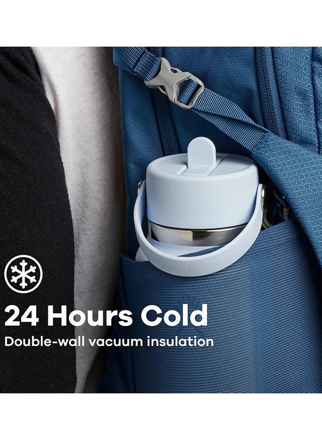 هايدرو فلاسك زجاجة مياه سعة ٣٢ أونصة بغطاء مرن عريض - مصنوعة من الفولاذ المقاوم للصدأ المعزول - غطاء عريض بغطاء ماصة، مانع للانسكاب، مانع للتسرب، خالٍ من مادة BPA، وغير سام - Image 5