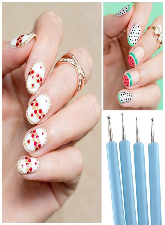 Ruby Face Rubyface Silicone Clay Sculpting Tool Nail Art Dotting Tools, Pen Dual Head UV Gel Carving Pen, Nail Silicone Brushes Set ,Pottery Clay Sculpting Tools Modeling Painting Drawing Tool DIY Art Craft (Blue, 5 pcs) - Image 4