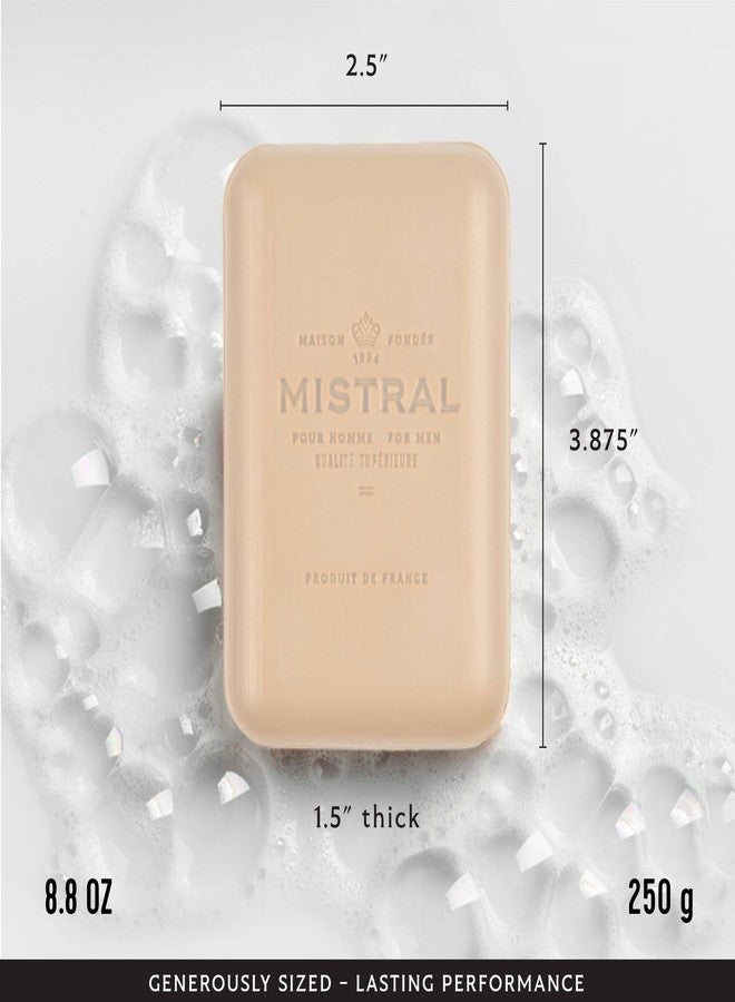 Mistral Sandstone Luxury Bar Soap for Men | Men’s Natural Soap Bar | Paraben, Phthalates Free | Moisturizing & Triple-Milled Natural Soap for Men - Made in France | Large, 8.8 oz - Image 3