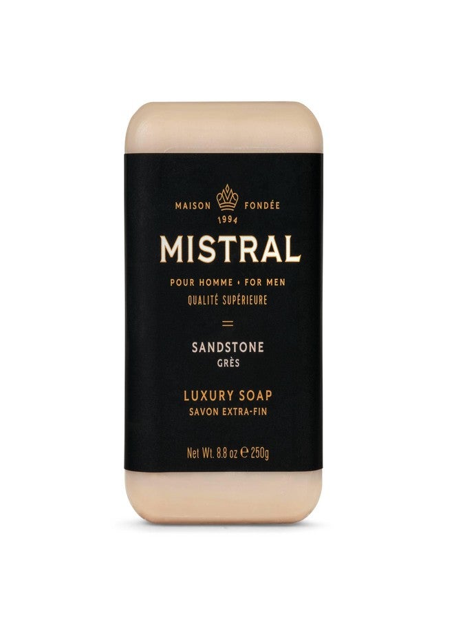 Mistral Sandstone Luxury Bar Soap for Men | Men’s Natural Soap Bar | Paraben, Phthalates Free | Moisturizing & Triple-Milled Natural Soap for Men - Made in France | Large, 8.8 oz - Image 1