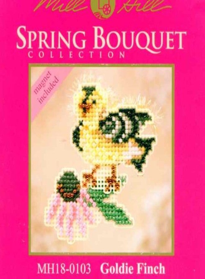 Mill Hill Goldie Finch Beaded Counted Cross Stitch Ornament Kit Mill Hill 2010 Spring Bouquet MH18-0103 - Image 2