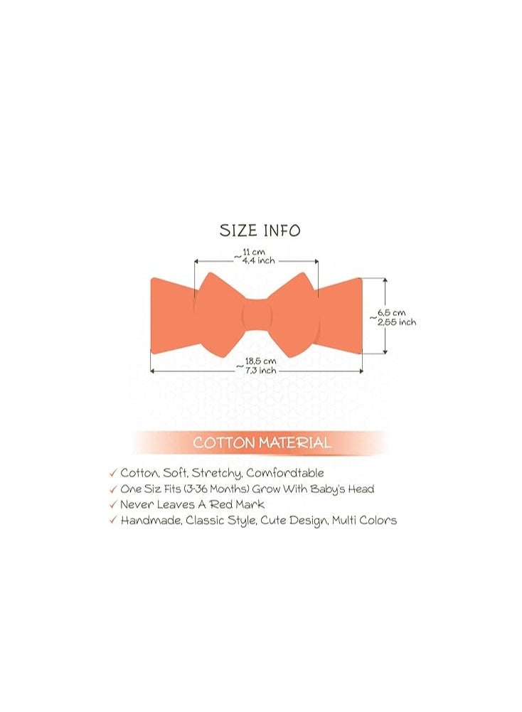 ORiTi أربطة رأس للبنات الصغيرات - أربطة شعر قطنية مصنوعة يدويًا للأطفال والرضع مع أربطة، إكسسوارات شعر للأطفال - Image 5