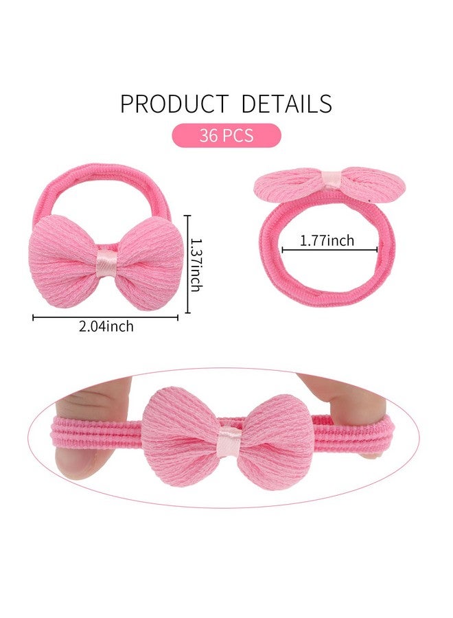 CAVETEE 36 Pcs Toddler Hair Ties for Girls, Baby Hair Bows Cute Flower Hair Ties Colorful Elastics Scrunchies Toddler Hair Accessories for Thick Hair - Image 2