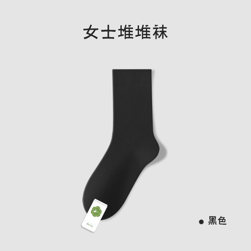 Cotton Lolita Socks Womens Summer Knee-High Black 