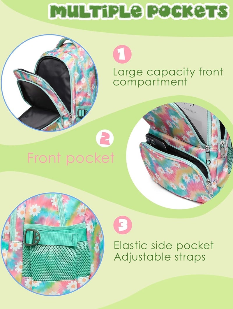 Frantic Waterproof Polyester 26 L School Backpack School Bag Daypack Picnic Bag For Boys & Girls(RR_Multi_Flower) - Image 4