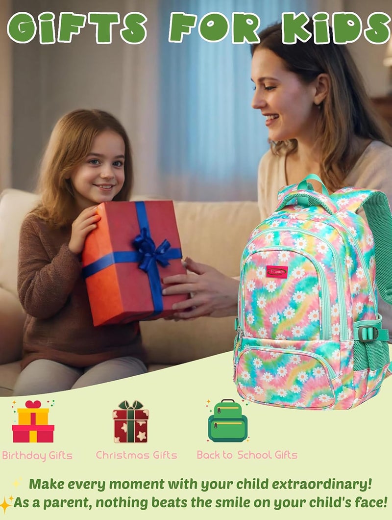 Frantic Waterproof Polyester 26 L School Backpack School Bag Daypack Picnic Bag For Boys & Girls(RR_Multi_Flower) - Image 3