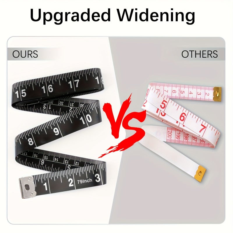 1pc Dual Sided Measuring Tape Black Yellow 59 Inches 150 Centimeters PVC Double Scales Body Measurement Sewing - Image 5