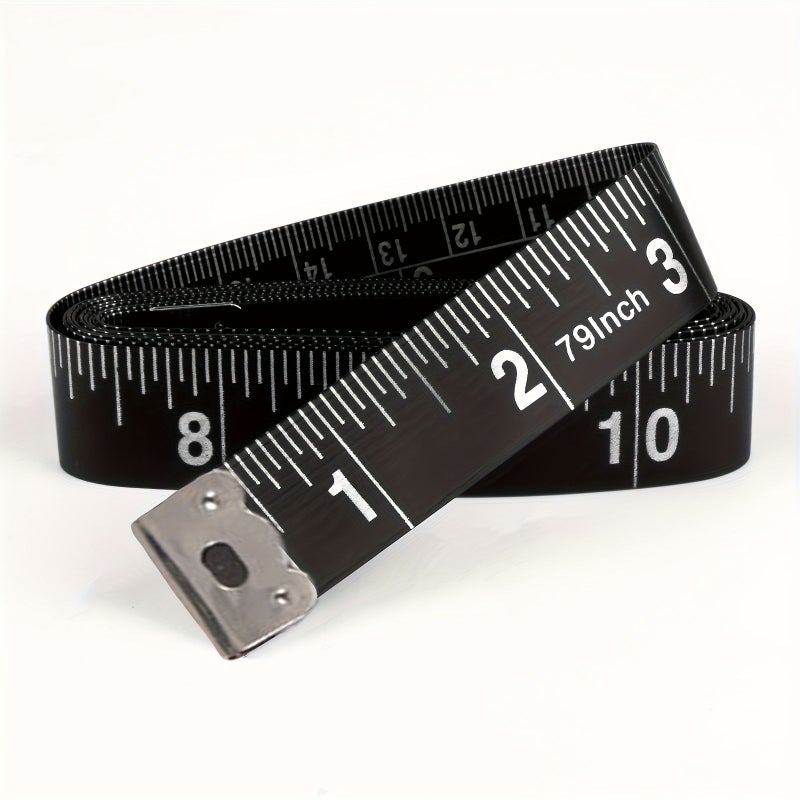1pc Dual Sided Measuring Tape Black Yellow 59 Inches 150 Centimeters PVC Double Scales Body Measurement Sewing - Image 1
