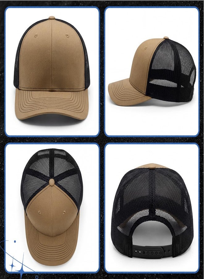 Simlakey 4 Pack Mens Trucker Hat Baseball Cap Adjustable Breathable Mesh Golf Hat Side Durable for Men Woman(Navy Blue,Blue,Black,Khaki) - Image 3