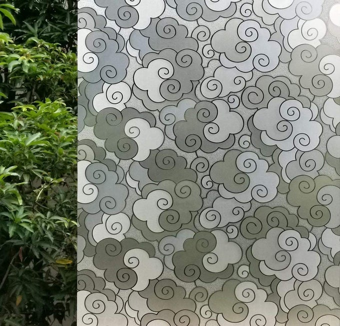 1 ROLL 354 BY 787 PRIVACY WINDOW FILM CLOUD PATTERN WINDOW TINT STATIC CLING WINDOW GLASS STICKER FOR HOME 1937 SQ FT TOTAL