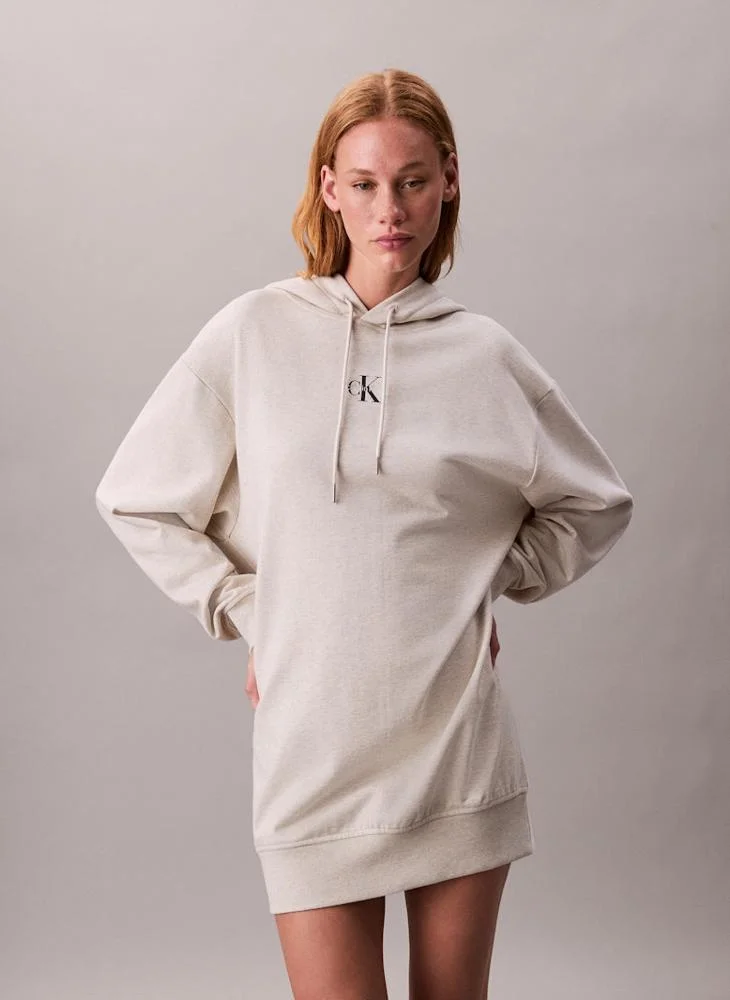 Calvin Klein Jeans Logo Mini Dress With Hoodie
