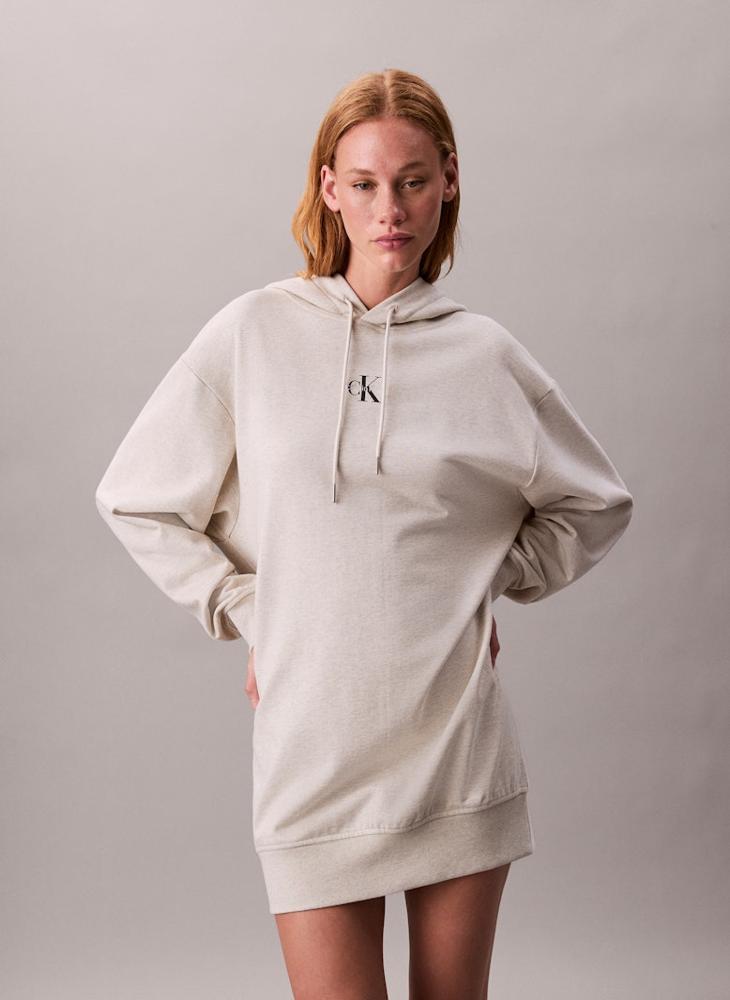 Calvin Klein Jeans Logo Mini Dress With Hoodie - Image 1