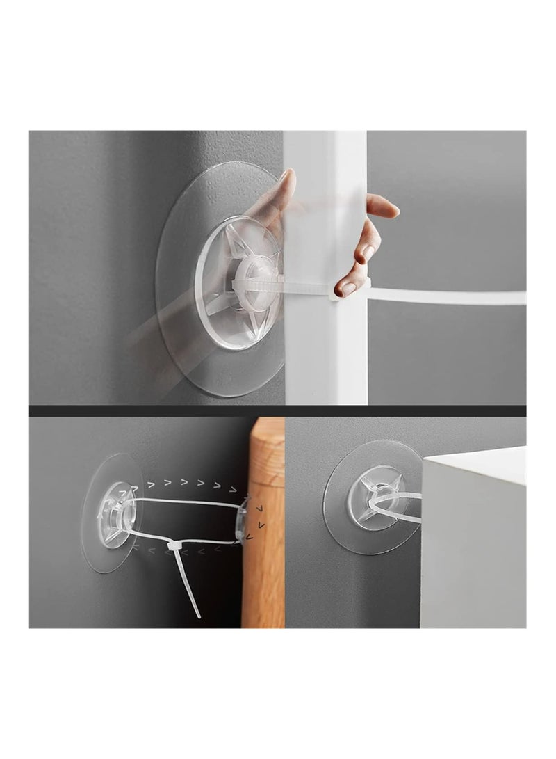 SYOSI Anti-Falling Frame Holder, 5Pcs Furniture Anti-tipping Device, Punch-Free Cabinet Safety, Child Protection Cabinet Anti-Falling Frame Holder, Opening Cable Tie Line Non-Marking Strong Patch Fixed Hook  - Image 3