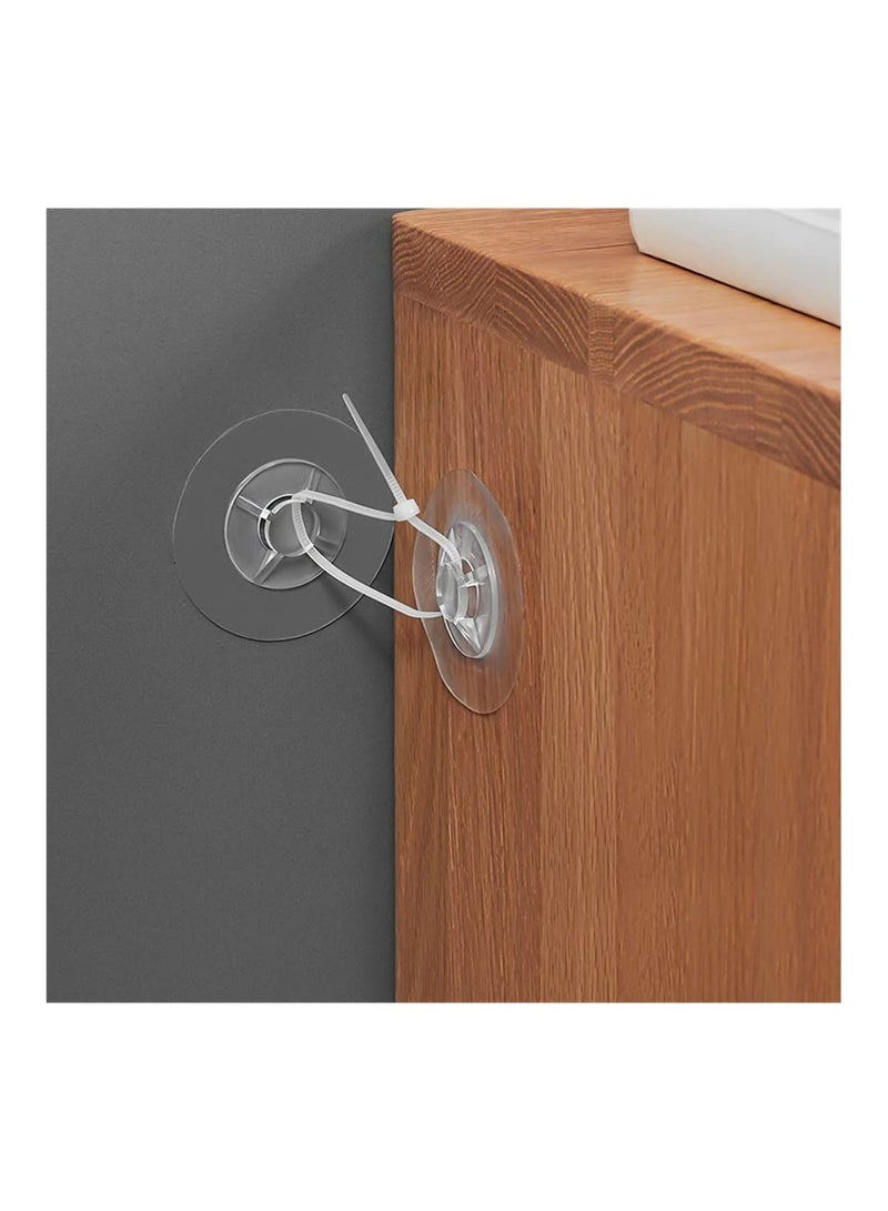 SYOSI Anti-Falling Frame Holder, 5Pcs Furniture Anti-tipping Device, Punch-Free Cabinet Safety, Child Protection Cabinet Anti-Falling Frame Holder, Opening Cable Tie Line Non-Marking Strong Patch Fixed Hook  - Image 5