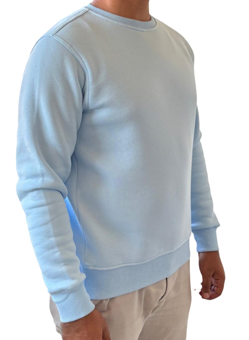 Horse Polo Sweatshirt Round Neck, Baby Blue - Image 5