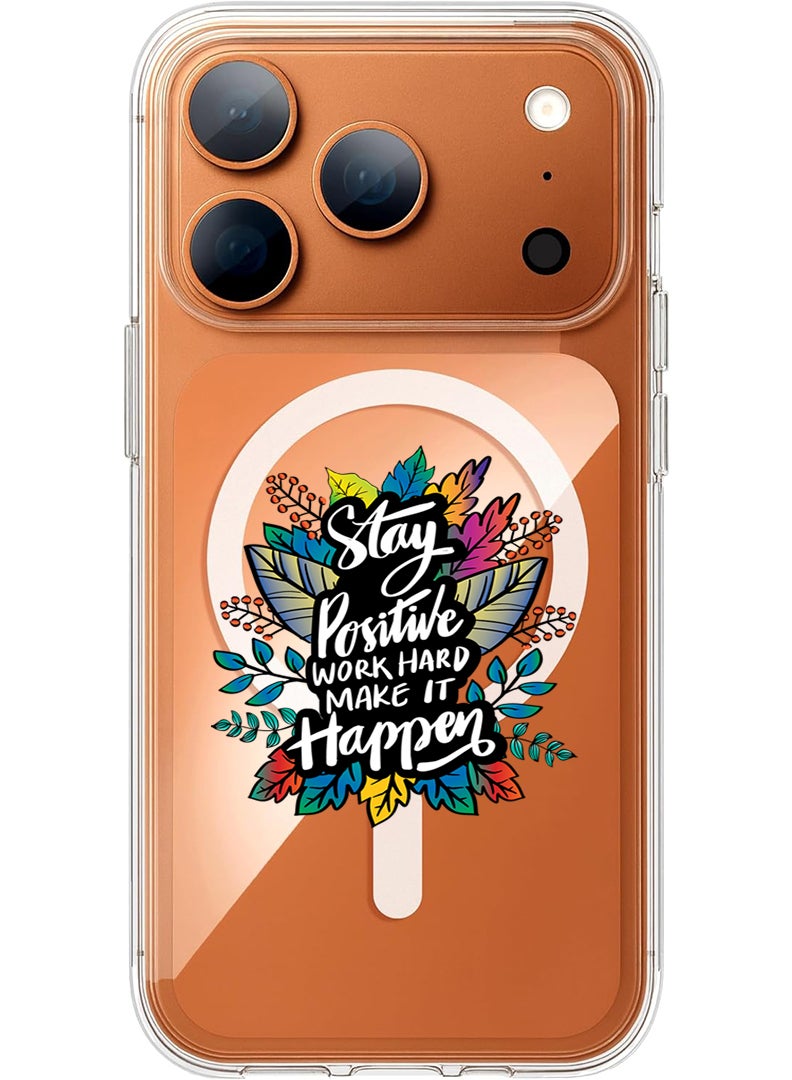 Theodor Magnetic Case for Apple iPhone 17 Pro Max Compatible with MagSafe Wireless Charging, Shockproof Phone Bumper Cover - talk less do more - Image 1