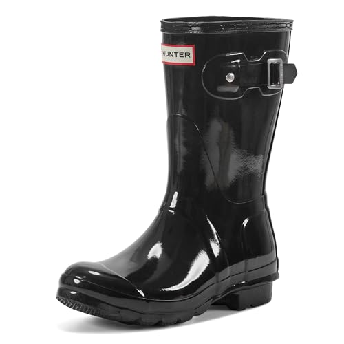 Hunter Women's Original Short Rain Boots, Black Gloss, 8 - Image 3